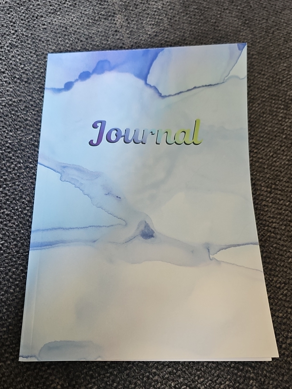Blank Journal Notebook in Light Blue Marble